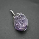 Irregular Natural Gemstone Wire Wrapped Pendant for Necklace DIY