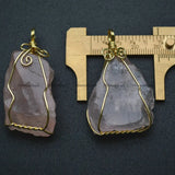 Rose Quartz Irregular Shape Pendant Healing Gemstone Necklace DIY