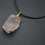 Rose Quartz Irregular Pendant Healing Gemstone Necklace