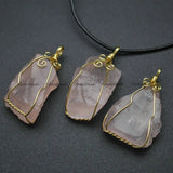 Rose Quartz Irregular Pendant Healing Gemstone Necklace