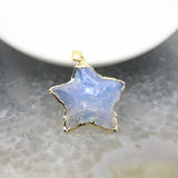 Opalite Star Moon Pendants Raw Stone Quartz Crescent Charms