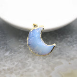Opalite Star Moon Pendants Raw Stone Quartz Crescent Charms