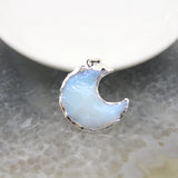 Opalite Star Moon Pendants Raw Stone Quartz Crescent Charms