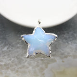 Opalite Star Moon Pendants Raw Stone Quartz Crescent Charms