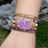 Rough Sea Sediment Stone Wrap Bracelet Bohemian Girls