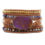 Rough Sea Sediment Stone Wrap Bracelet Bohemian Girls