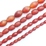 6-18mm Red Ag-ate Oval Beads 15 inch for DIY Jewelry Making