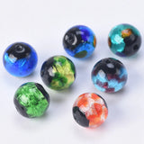 12mm Foil Pattern Lampwork Glass Beads for Jewelry Making