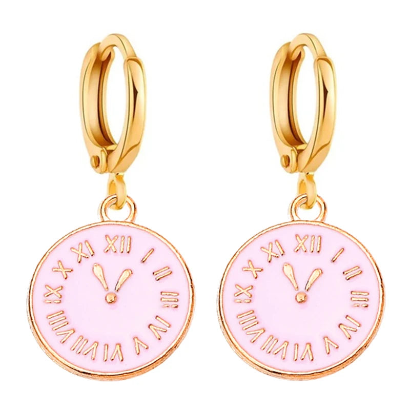 Alloy Enamel Women's Hoop Earrings Jewelry Set