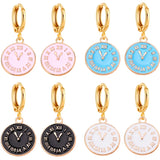Alloy Enamel Women's Hoop Earrings Jewelry Set