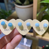 5mm Larimar Bean Studs 925 Silver Earrings