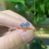 5mm Moonstone Bean Earrings 925 Sterling Silver