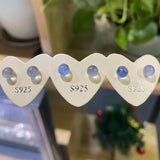 5mm Moonstone Bean Earrings 925 Sterling Silver