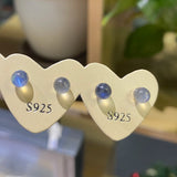 5mm Moonstone Bean Earrings 925 Sterling Silver