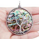 Abalone Shell Tree Of Life Pendant for Jewelry Making