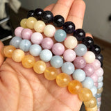 Round Amethysts Morganite Opal Aquamarines Stone Beads 6 8 10mm