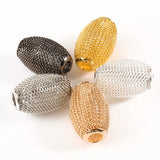 15x22mm Mesh Net Spacer Metal Beads European Charms Bracelet Jewelry DIY