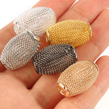 15x22mm Mesh Net Spacer Metal Beads European Charms Bracelet Jewelry DIY