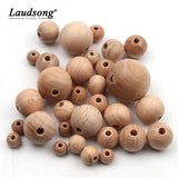 8-30MM Natural Beech Wooden Beads for DIY Jewelry Making