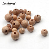 8-30MM Natural Beech Wooden Beads for DIY Jewelry Making