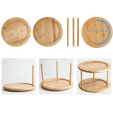 Bamboo Turntable Cabinet Organizer 2 Tier Spice Rack