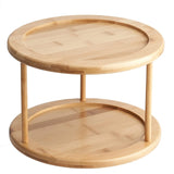 Bamboo Turntable Cabinet Organizer 2 Tier Spice Rack