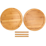 Bamboo Turntable Cabinet Organizer 2 Tier Spice Rack
