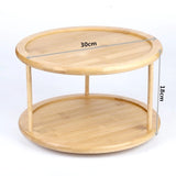 Bamboo Turntable Cabinet Organizer 2 Tier Spice Rack