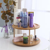 Bamboo Turntable Cabinet Organizer 2 Tier Spice Rack