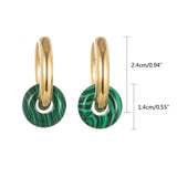 Round Bead Earrings Circle Ear Buckle Hoops with Stone Charm