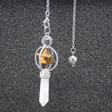 Pink Crystal Merkaba Dowsing Pendulum Quartz Reiki Healing Pendant