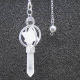 Pink Crystal Merkaba Dowsing Pendulum Quartz Reiki Healing Pendant