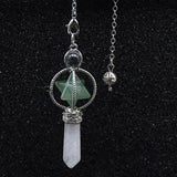 Pink Crystal Merkaba Dowsing Pendulum Quartz Reiki Healing Pendant