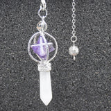 Pink Crystal Merkaba Dowsing Pendulum Quartz Reiki Healing Pendant