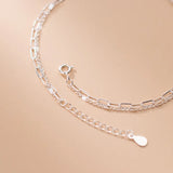 Silver Chain Anklets 925 100% On the Leg Foot Jewelry Double Layer Chain