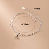 Silver Chain Anklets 925 100% On the Leg Foot Jewelry Double Layer Chain
