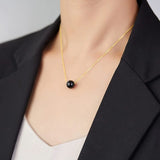 Round Beads Pendant Necklace Natural Gemstone Crystal Necklace