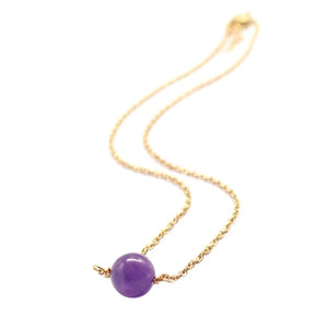 Round Beads Pendant Necklace Natural Gemstone Crystal Necklace