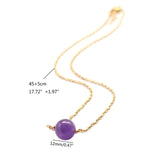 Round Beads Pendant Necklace Natural Gemstone Crystal Necklace