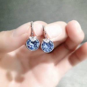 Bella V Stud Earrings with Crystal For Women Wedding Party Jewelry
