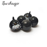 Lucky Cat Flower Jingle Bell Charms for Bracelet Necklace