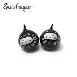 Lucky Cat Flower Jingle Bell Charms for Bracelet Necklace
