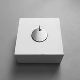 Round Pearl Stone Disc Pendant 925 Sterling Silver Gift For Women Girls