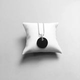 Round Pearl Stone Disc Pendant 925 Sterling Silver Gift For Women Girls