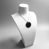 Round Pearl Stone Disc Pendant 925 Sterling Silver Gift For Women Girls