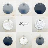 Round Pearl Stone Disc Pendant 925 Sterling Silver Gift For Women Girls