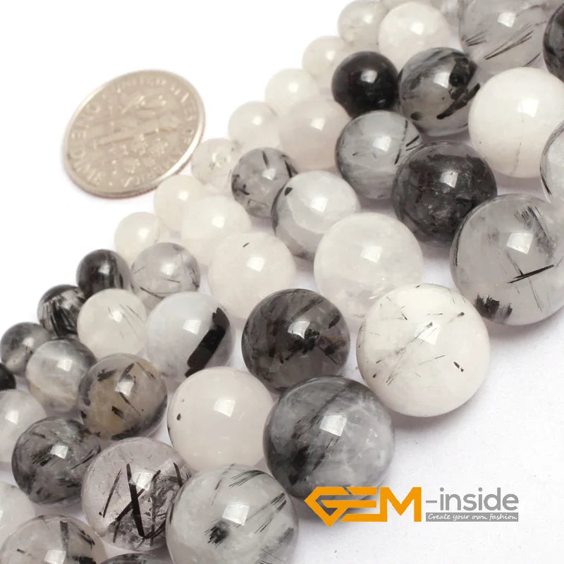 Rutilated Quartz Beads 15" Strand for Jewelry Making