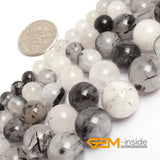 Rutilated Quartz Beads 15" Strand for Jewelry Making