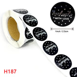 Round Silver Foil Thank you sticker label holiday Decorative sticker