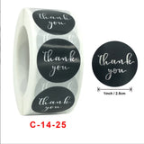 Round Silver Foil Thank you sticker label holiday Decorative sticker